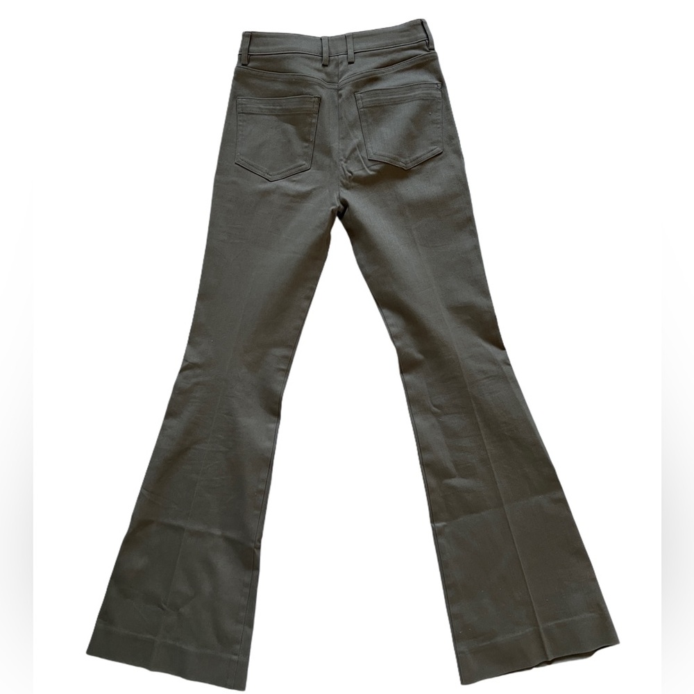 SOLD REISS Florence Flared Jeans high rise cotton front darts brown pants 4 S - Picture 6 of 14